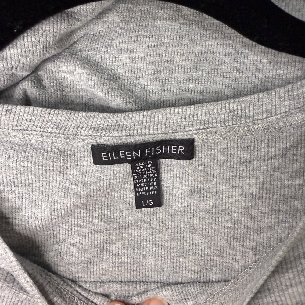 Eileen Fisher Grey Tencel Sleeveless Ribbed Tank